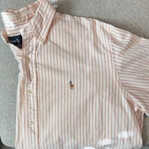 Ralph Lauren Peach Striped Button-Down Shirt